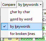 Switch to By Keywords comparison